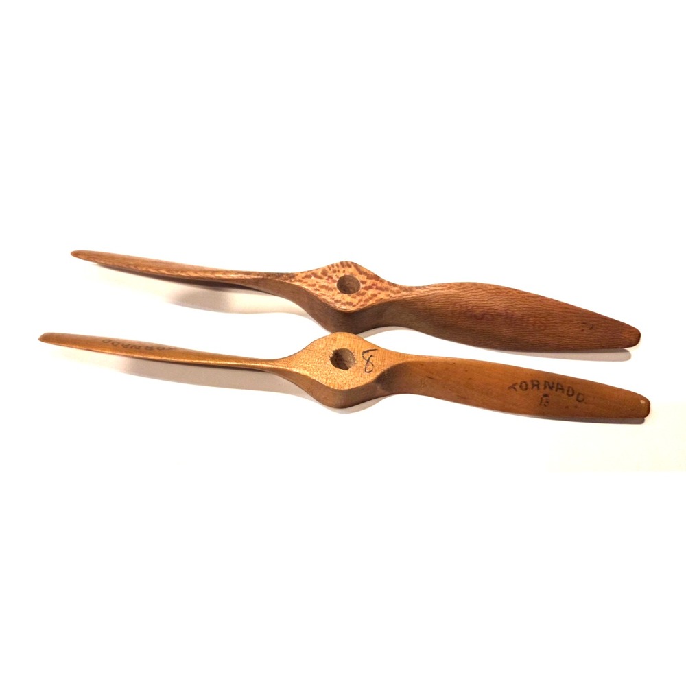 Vintage TORNADO 13 & SUPER SCRU Wood Model Airplane Propellers RC Glow Engine